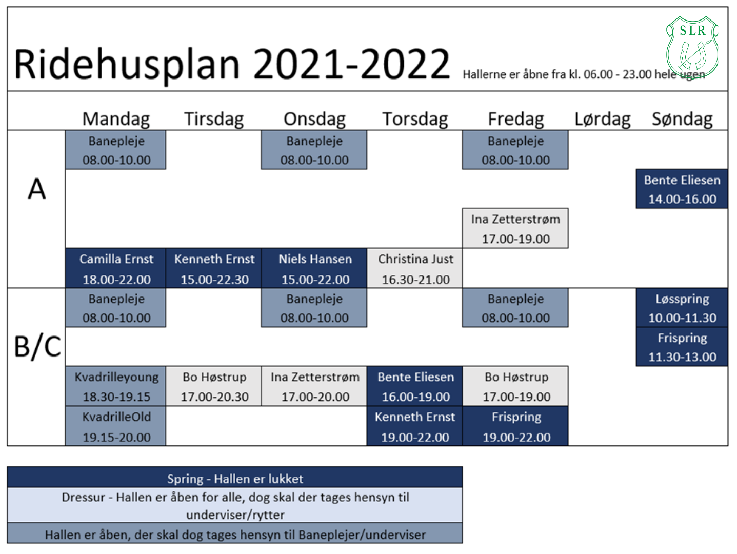 Ridehusplan 21 22